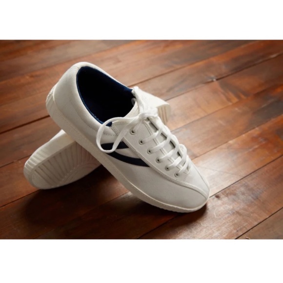 Tretorn Women’s 'Nylite Plus Canvas' Sneakers - White/Navy - Picture 2 of 10